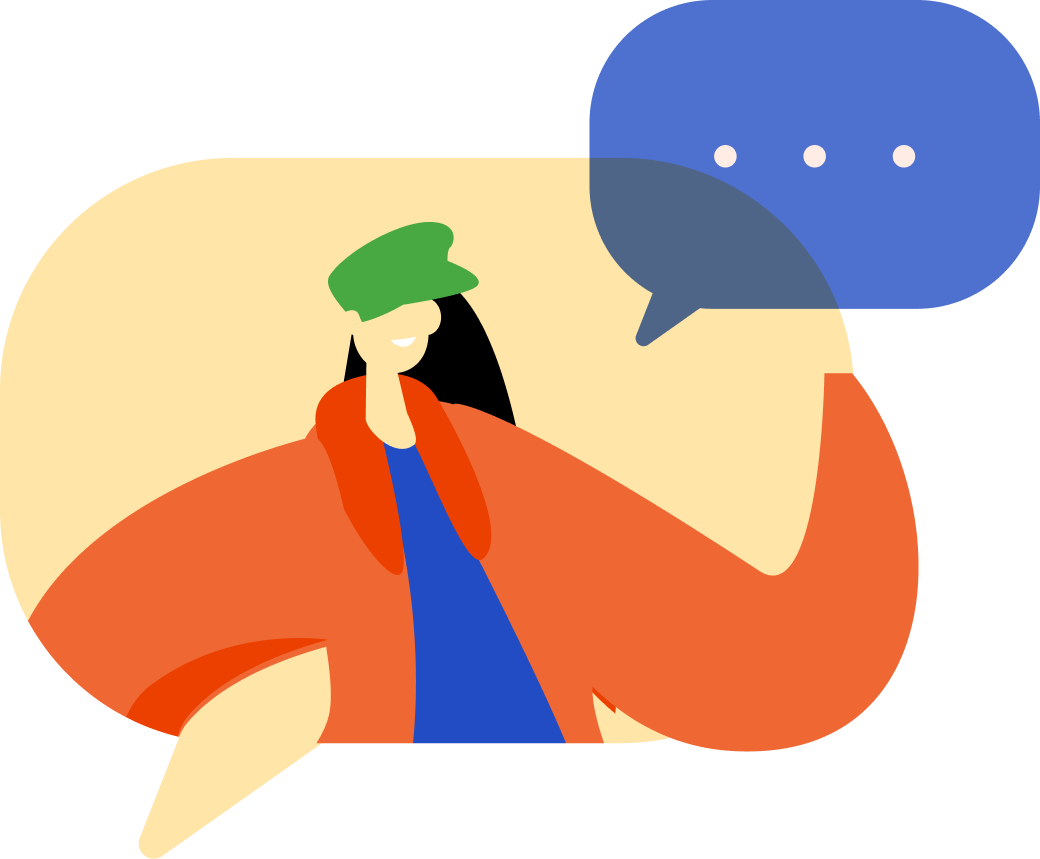 individual person with bubble right